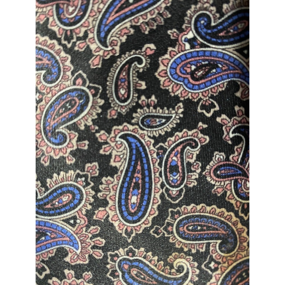 Vintage Etienne Aigner‎ Men's Neck Tie Silk Bold Black Blue Paisley Formal Dress - Picture 2 of 5